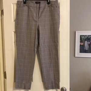 Talbots Hampshire Multicolor Checkered Houndstooth Ankle Pants, 14